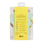 Product packaging with a yellow label on a white background