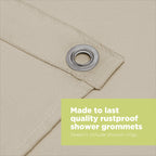 Cotton Shower Curtain – White or Natural, Bath, Tub + Stall Sizes