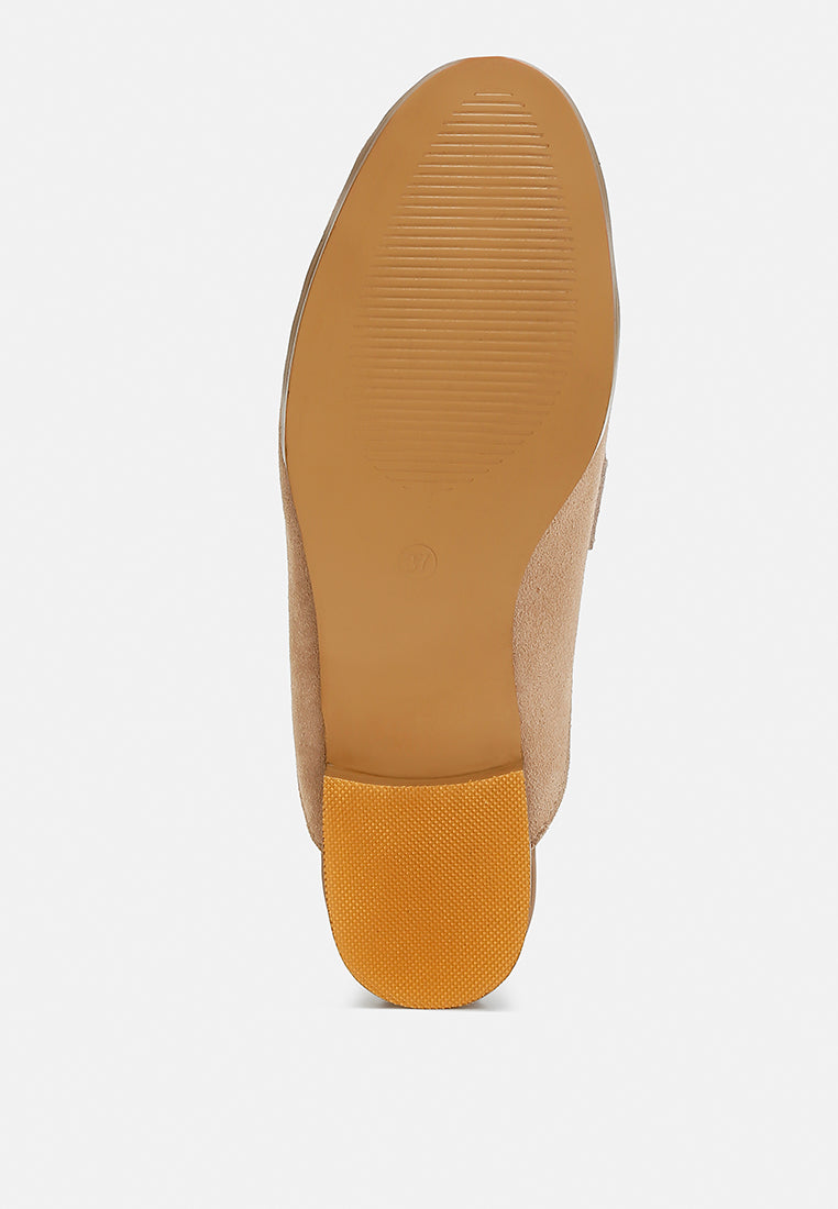 Belorose Rhinestone Strap Genuine Suede Mules-4