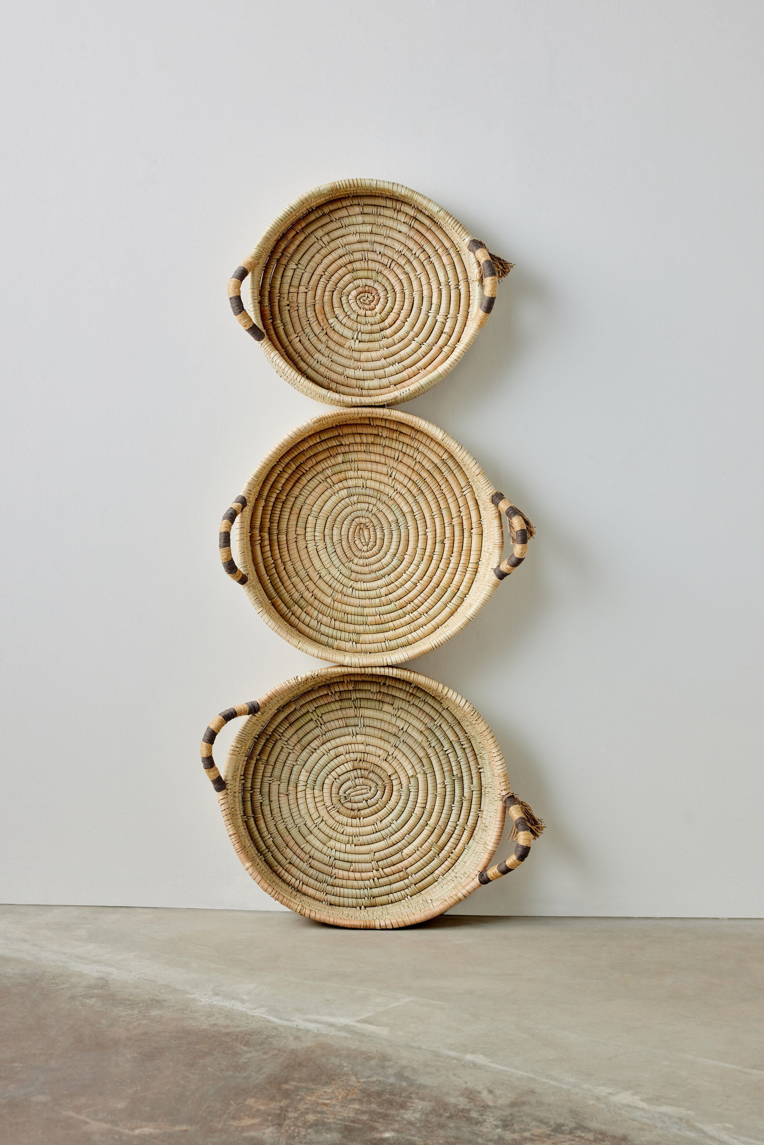 Natural Banded Betty Tray with Tassel