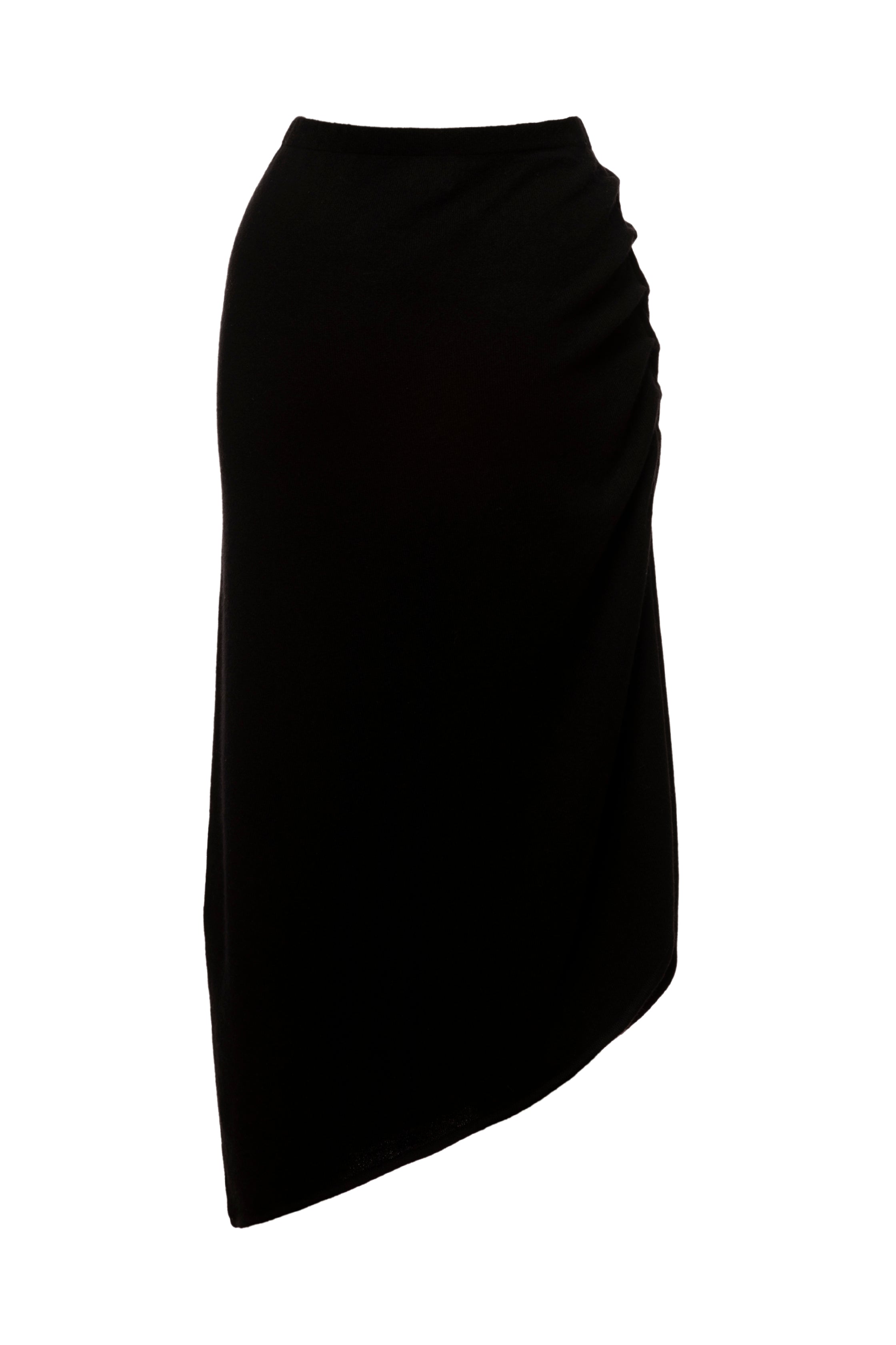 Agate Cashmere Asymmetric Midi Skirt
