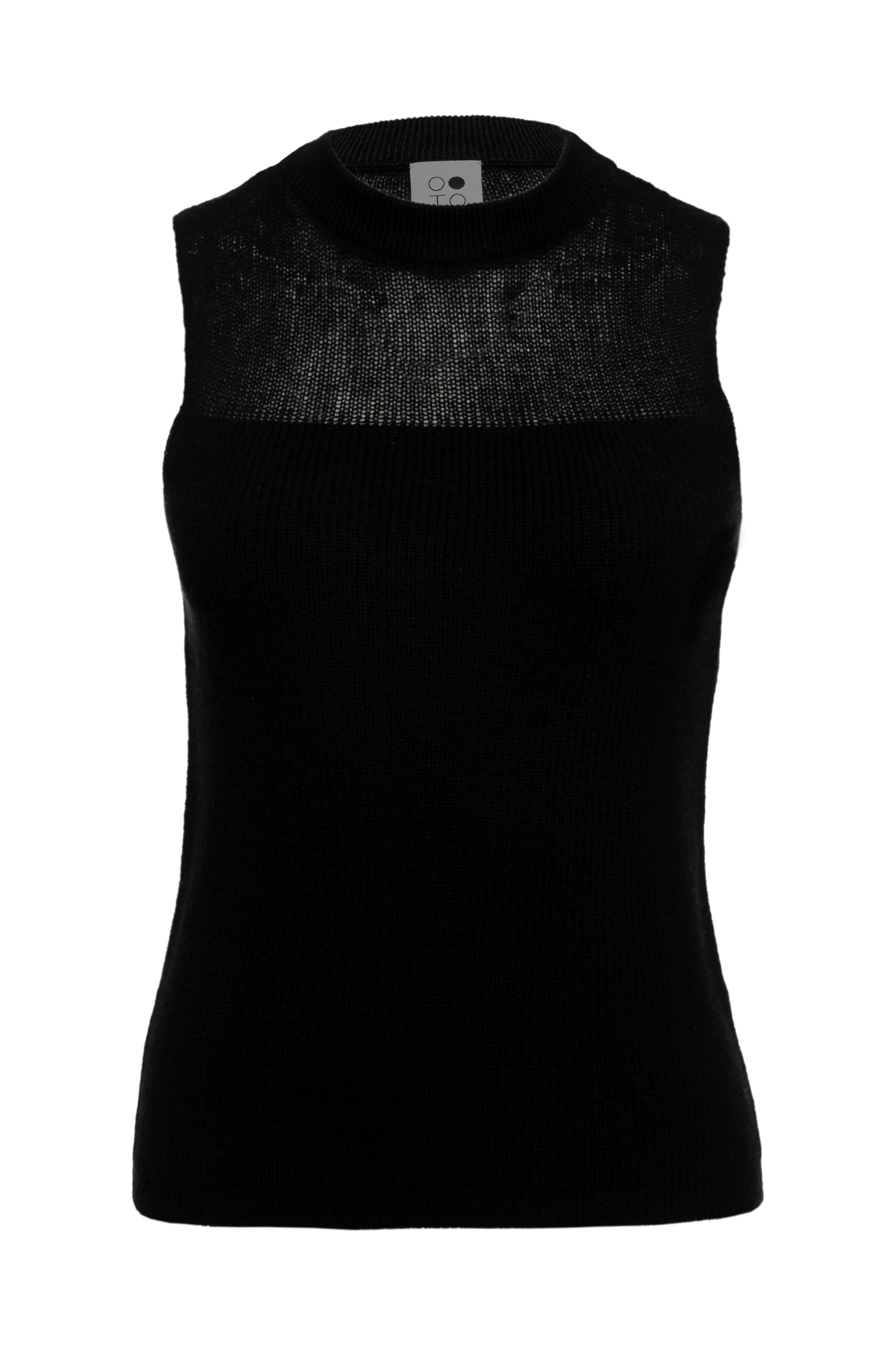 Coral Sleeveless Block Intarsia Top