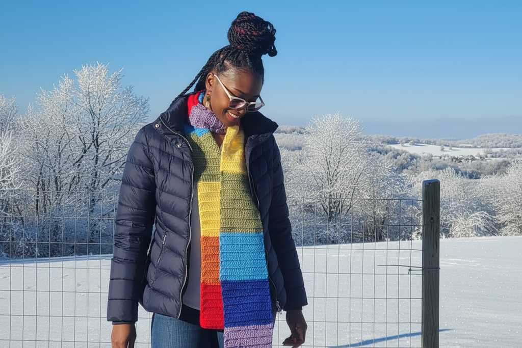 Blocked Rainbow Scarf – Handmade to Order