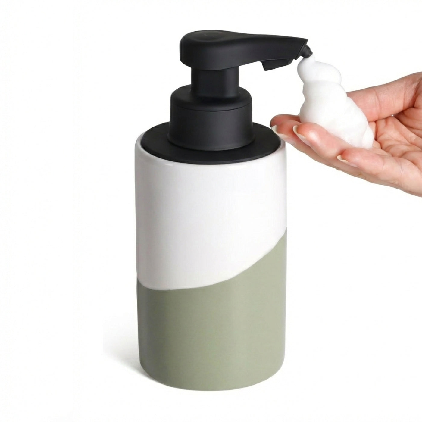 BosilunLife Nordic Garden Automatic Foaming Soap Dispenser Recycled Eco-Clay – 10 Oz