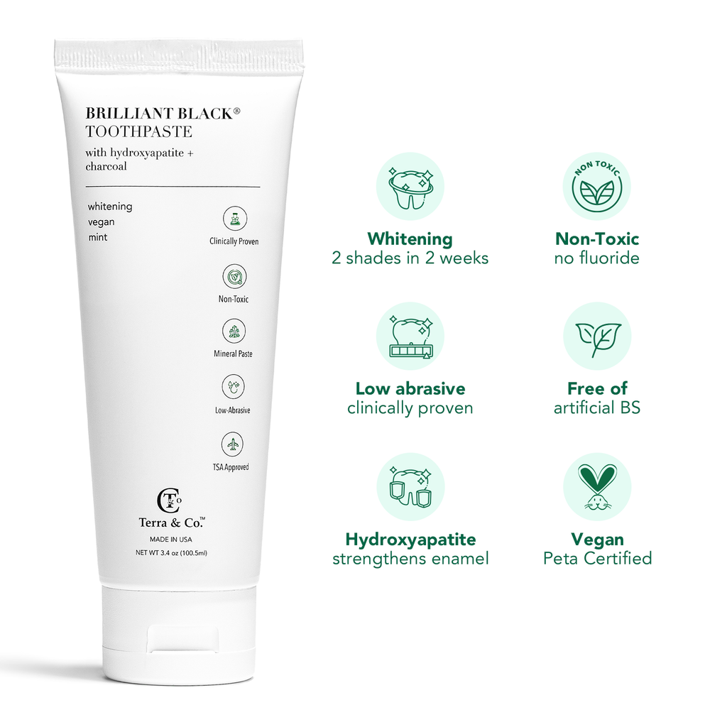 Brilliant Black® Whitening Toothpaste with Hydroxyapatite & Charcoal