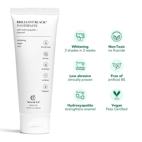 Brilliant Black® Whitening Toothpaste with Hydroxyapatite & Charcoal