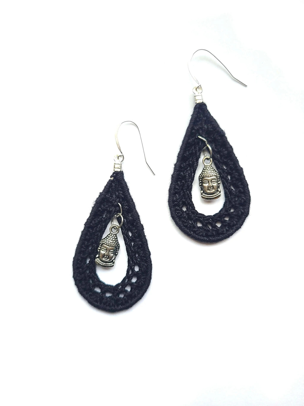 Buddha Teardrop Statement Earrings-3