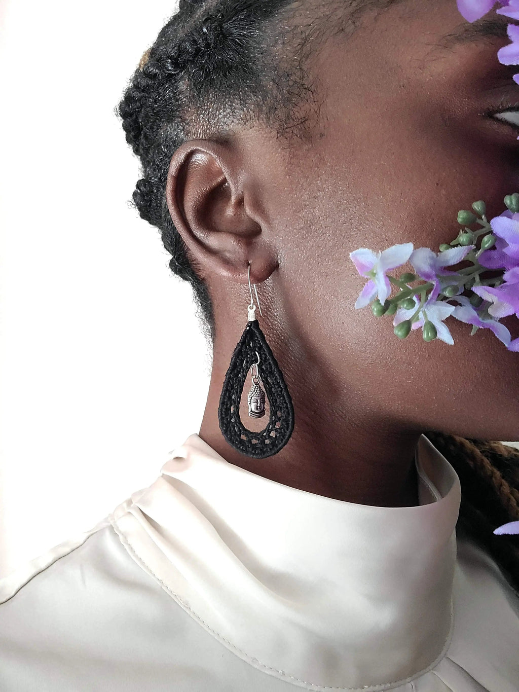 Buddha Teardrop Statement Earrings-1