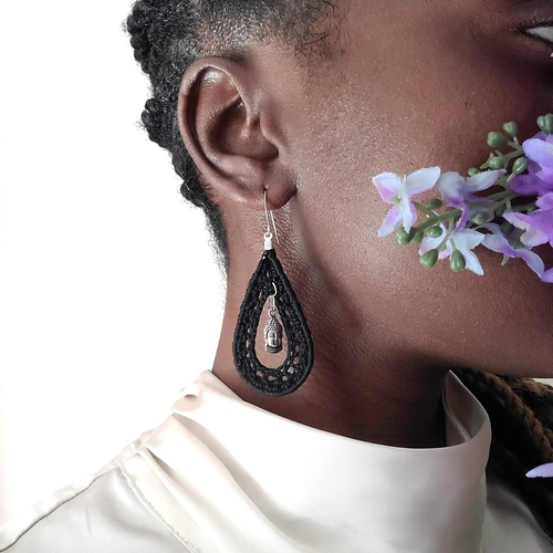Buddha Teardrop Handcrafted Statement Earrings
