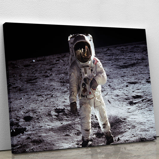 Buzz Aldrin Astronaut Man On Moon Canvas Print or Poster-1
