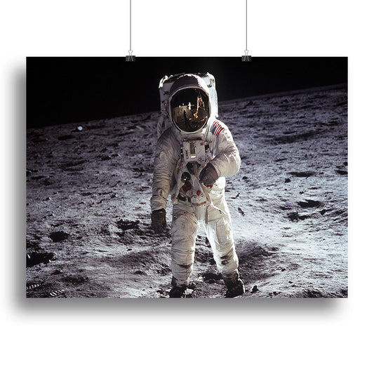 Buzz Aldrin Astronaut Man On Moon Canvas Print or Poster-0