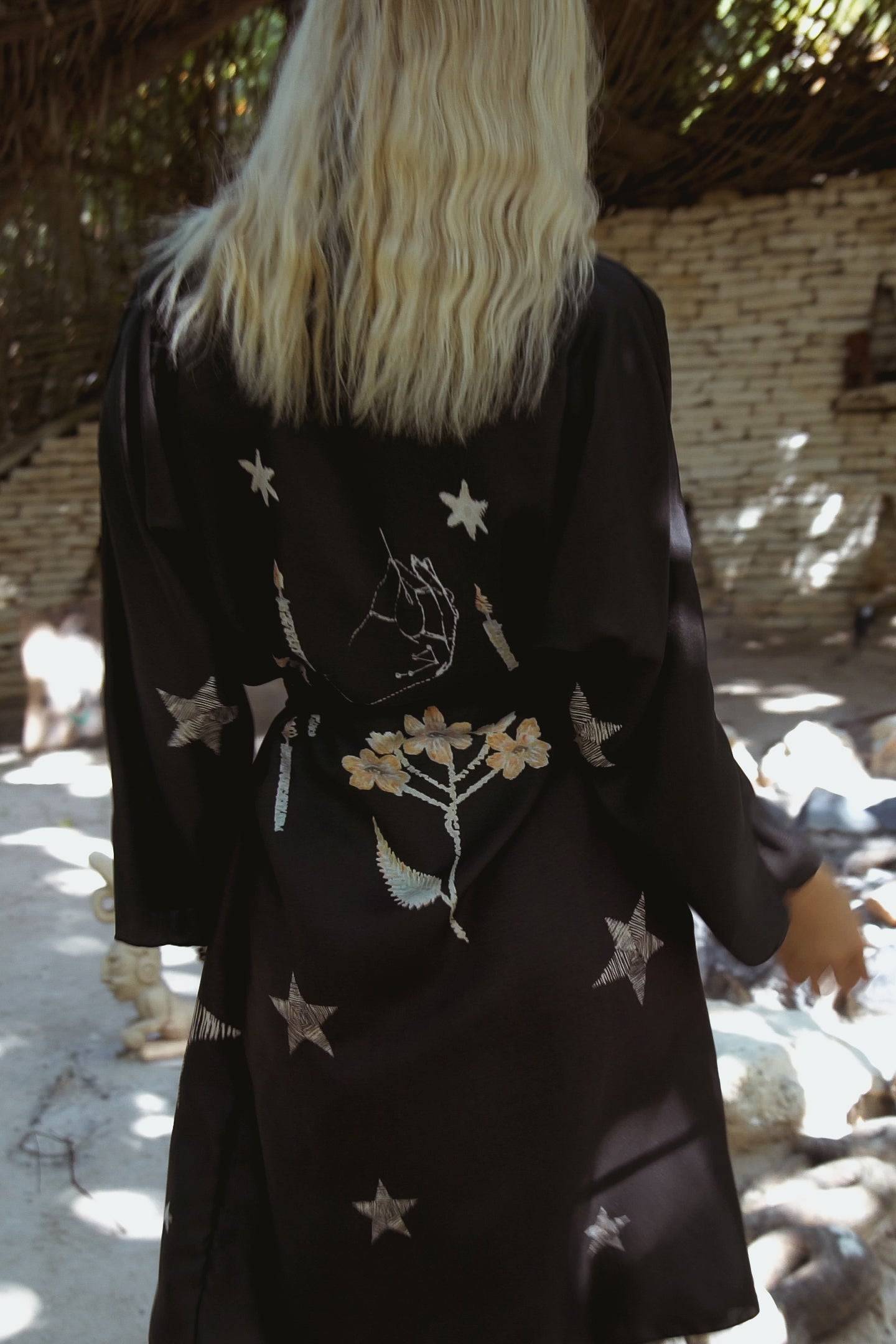 The Rigel Silk Robe in Starry Night-1