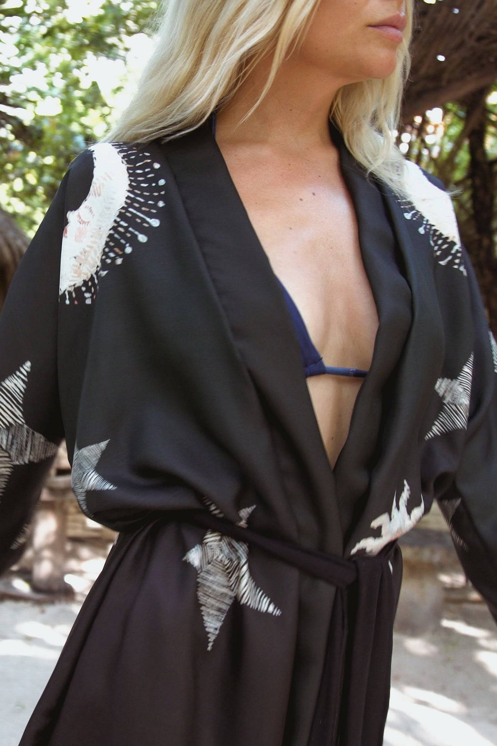 The Rigel Silk Robe in Starry Night-2