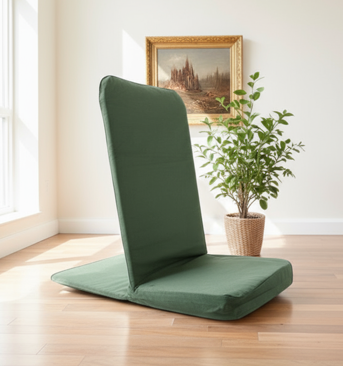 Folding Meditation Floor Cushion Chair with Back Rest