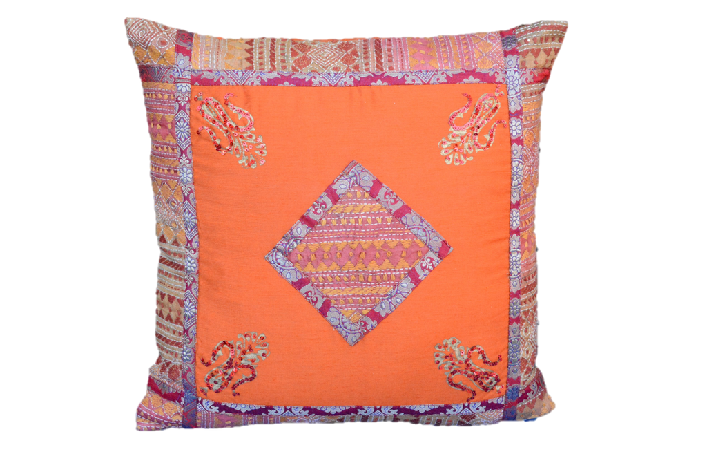 Embroidered Recycled Vintage Pillow Case-2