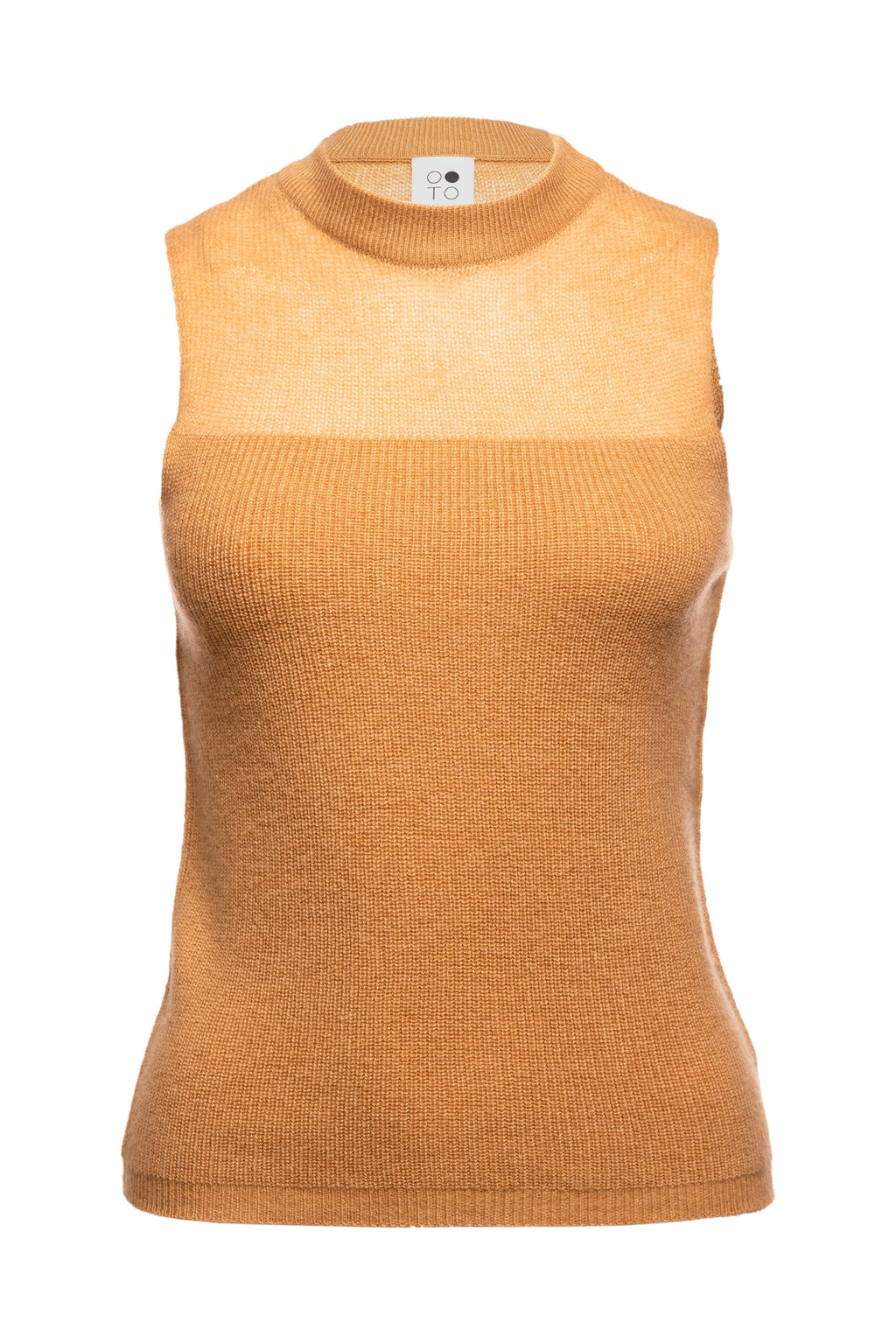 Coral Sleeveless Block Intarsia Top
