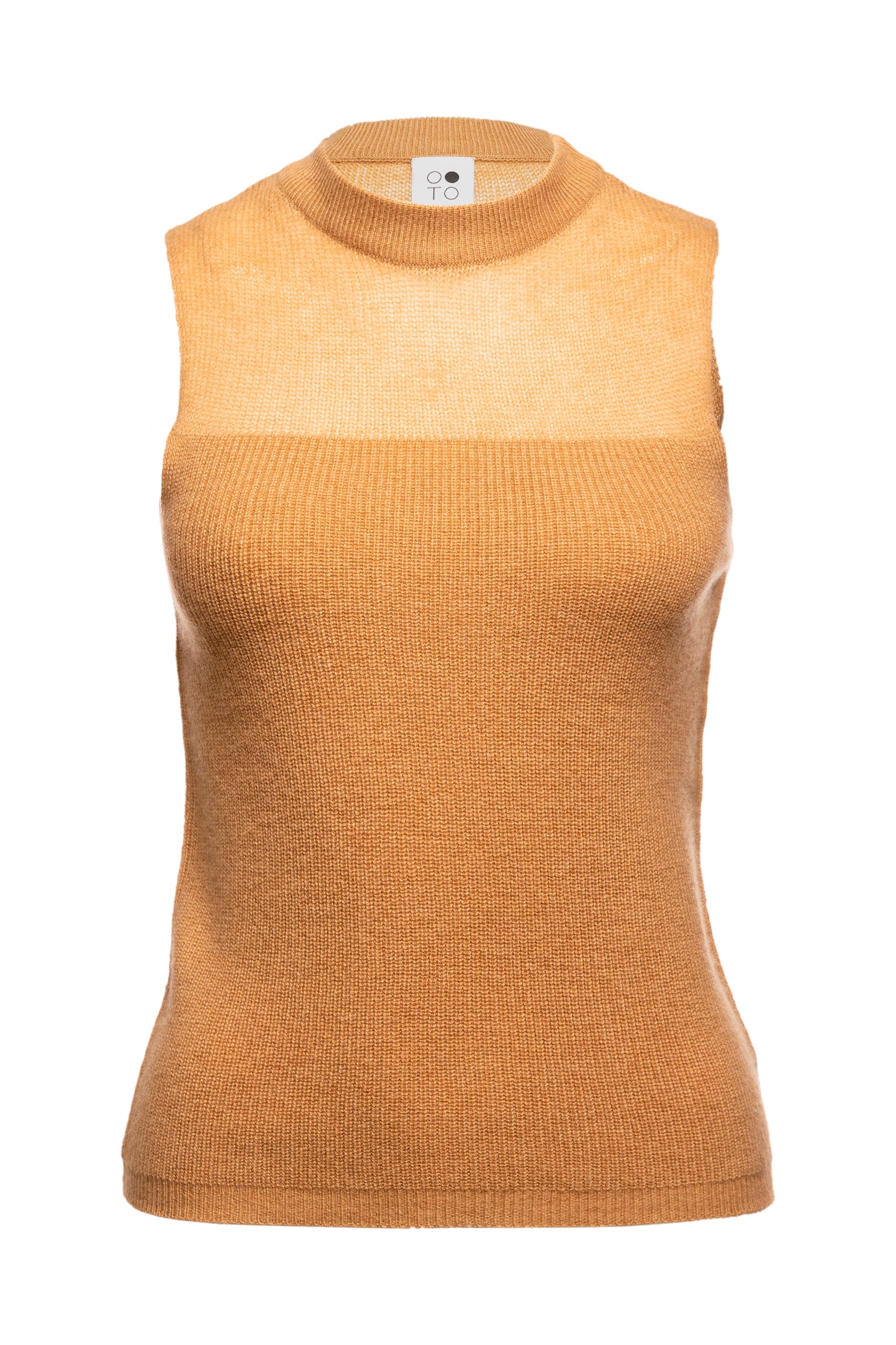 Coral Sleeveless Block Intarsia Top
