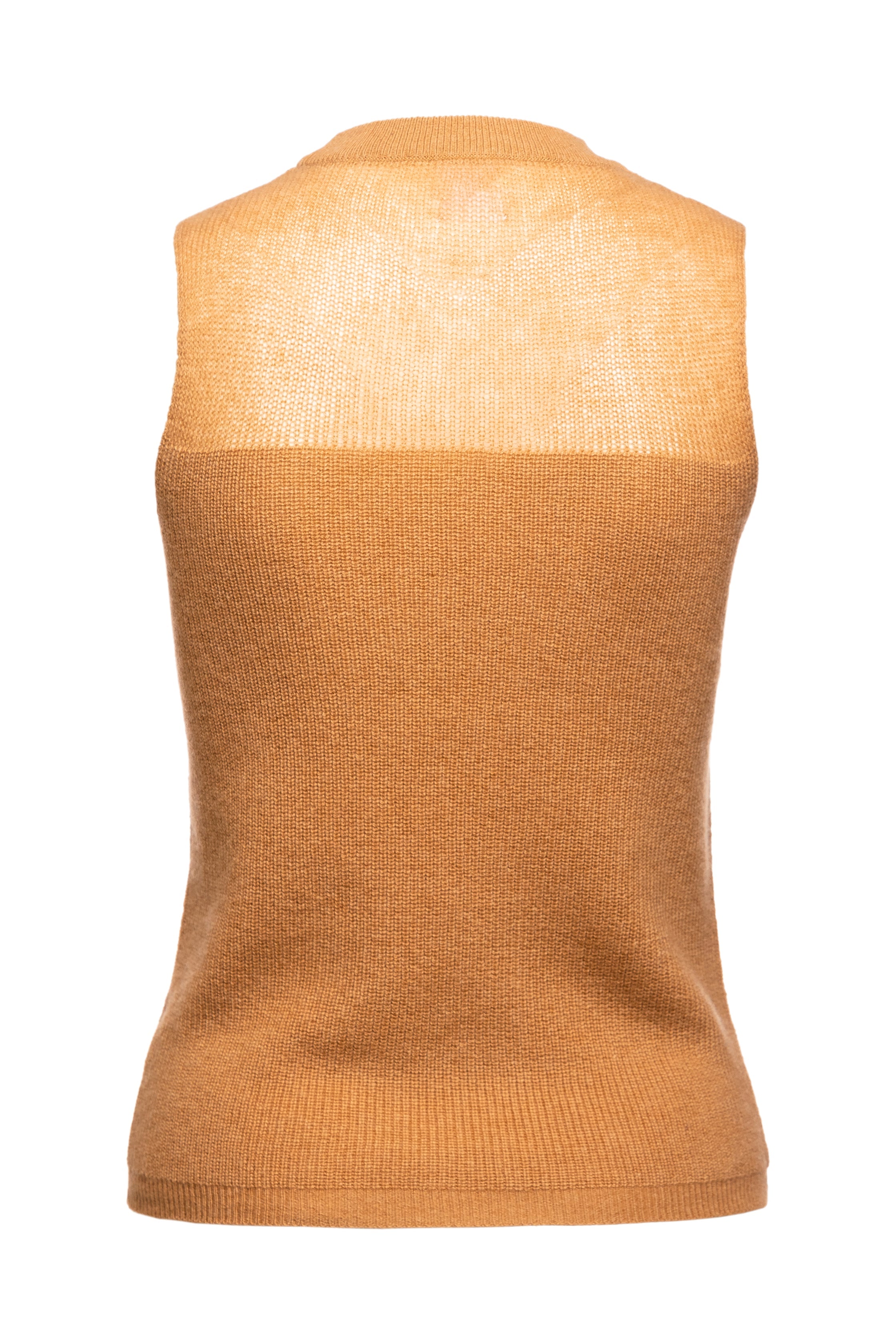 Coral Sleeveless Block Intarsia Top