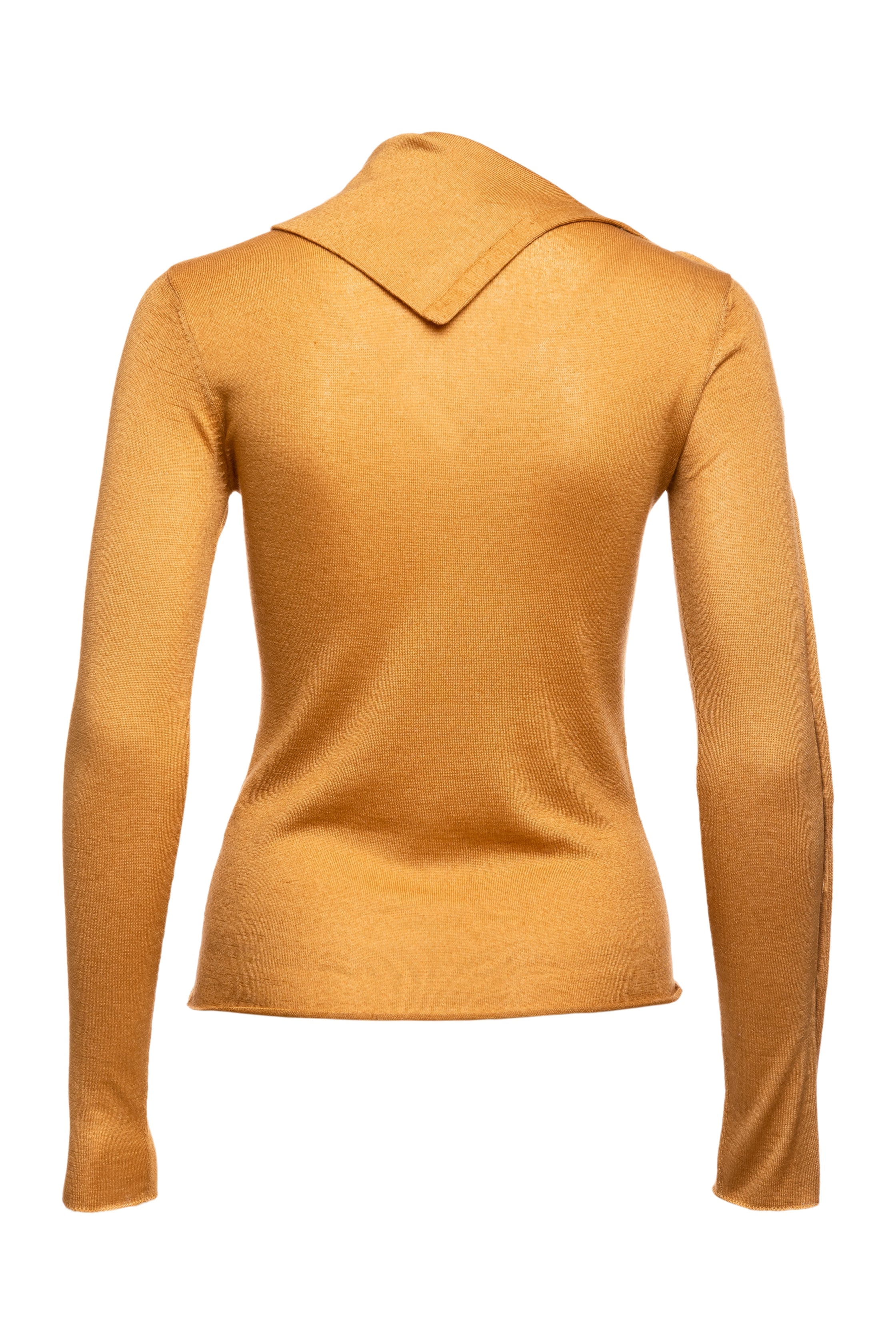 Pearl Body Fitted Flap Turtleneck Textured Top