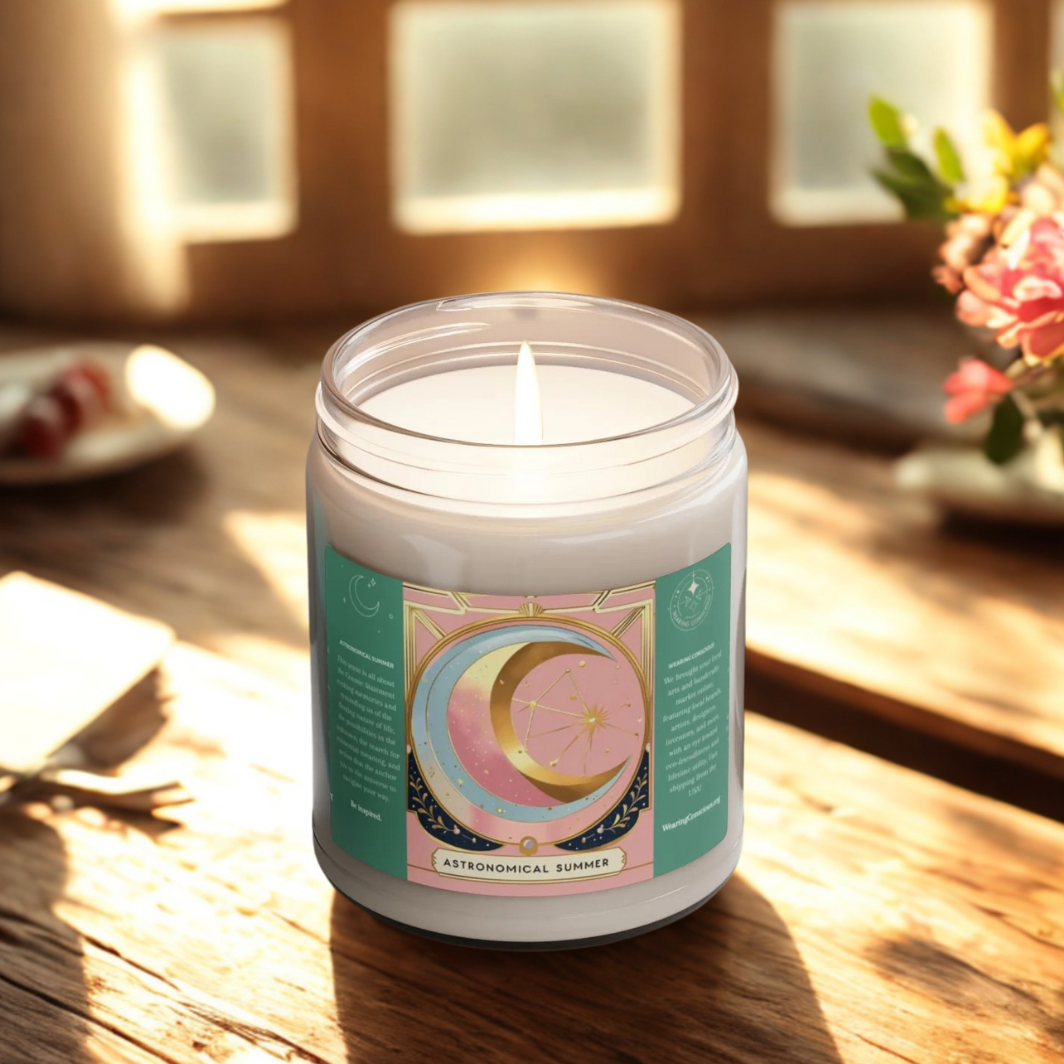 Celestial Scented Soy Candle - "Astronomical Summer", Great for Home Decor, Gifts, Aromatherapy, Meditation, or Relaxation