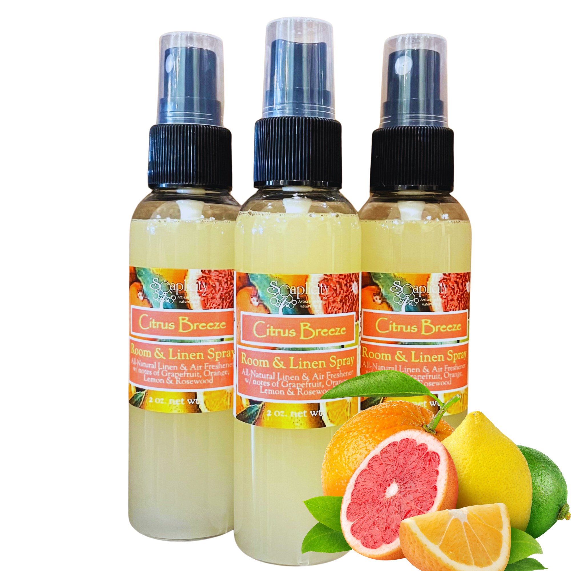 Citrus Breeze Essential Oil Room + Linen Spray – 2 Oz.