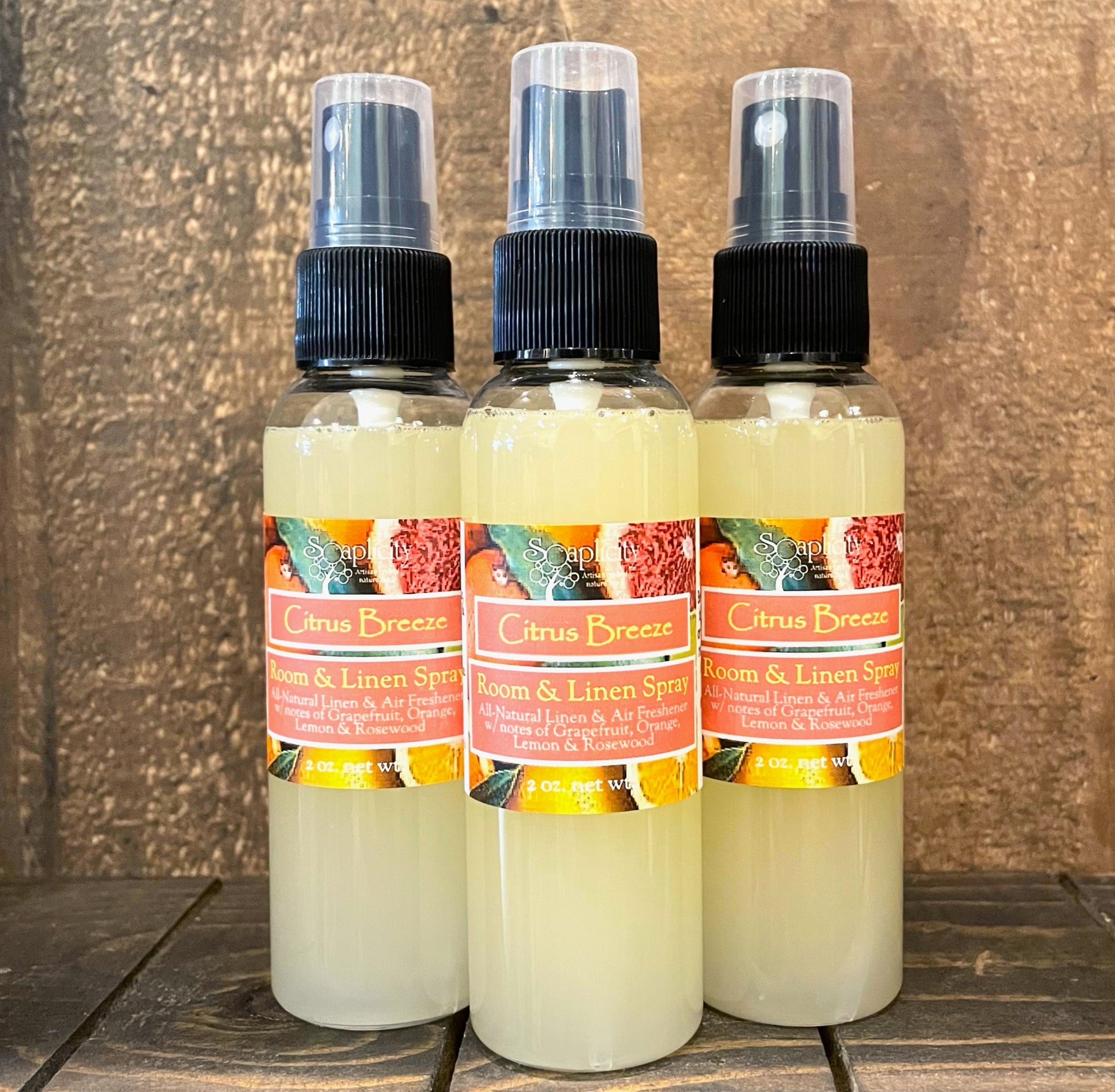 Citrus Breeze Essential Oil Room + Linen Spray – 2 Oz.