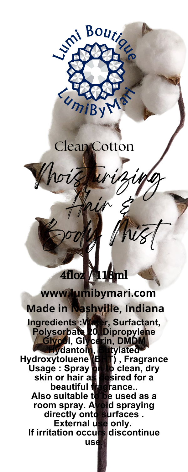 Natural Moisturizing Hair & Body Mist/ Room Spray – 4 fl Oz