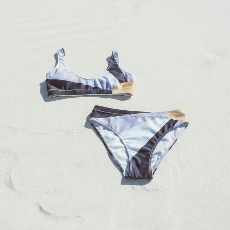 Cygnus Recycled Polyester Bikini Swimsuit in Sunset – Handmade to Order