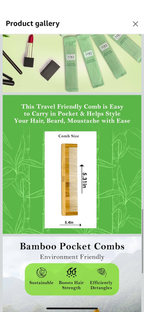 Pocket Sustainable Bamboo Hair Comb