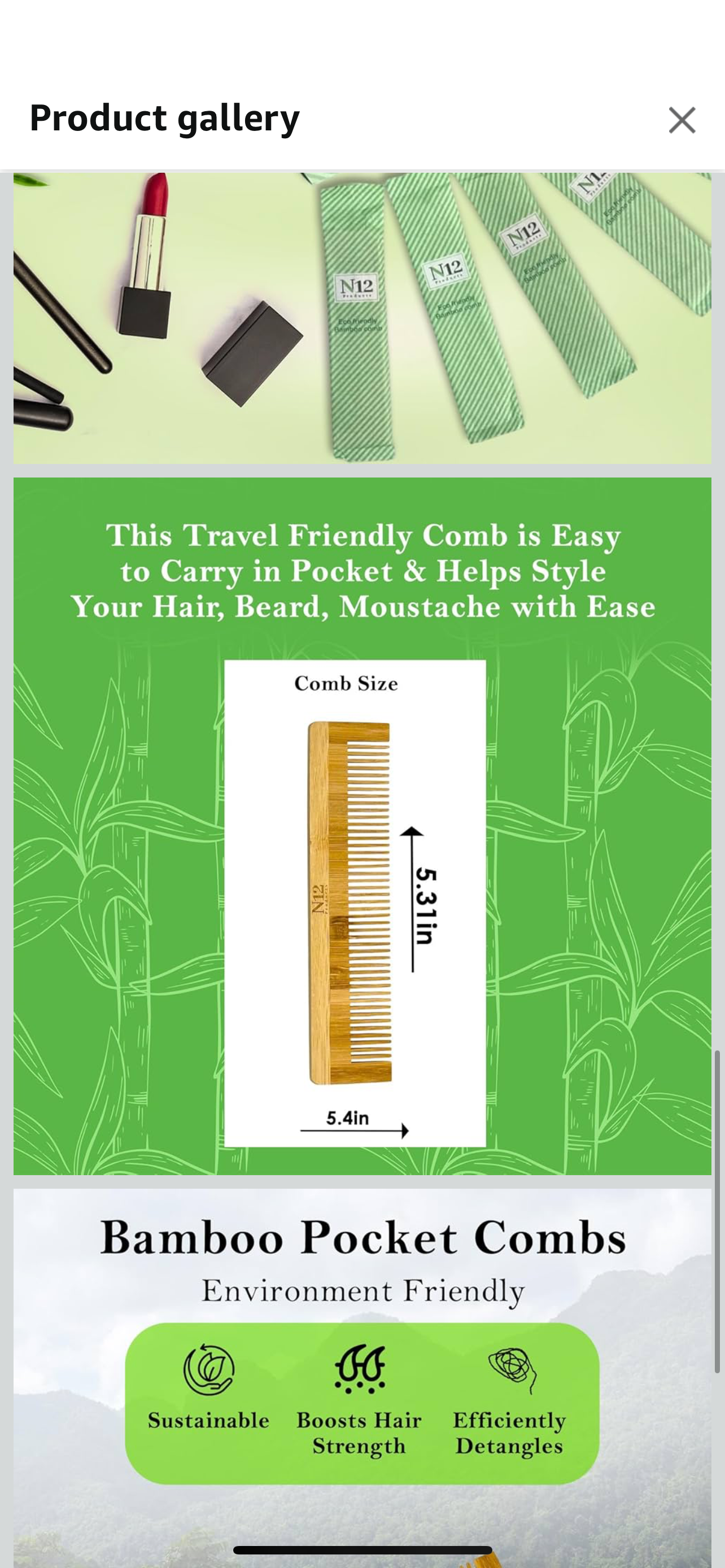 Pocket Sustainable Bamboo Hair Comb