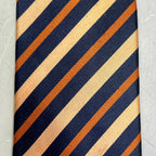 Alexander Julian Colours Pre-Owned Slanted Design Tie – 64" – Orange/Tan/Navy Blue