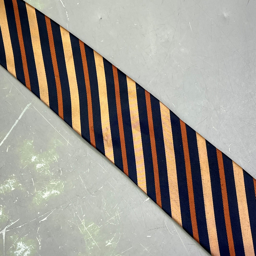 Alexander Julian Colours Pre-Owned Slanted Design Tie – 64" – Orange/Tan/Navy Blue