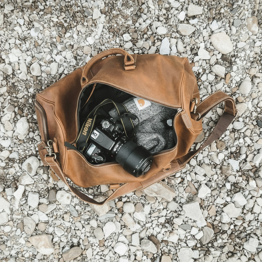 The Dagny Weekender | Large Leather Duffle Bag-3