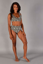 Heather Ruffled Bikini Top in Sugar Pink Floral