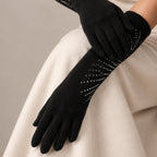 CASHMERE LONG GLOVES WITH STONES-4