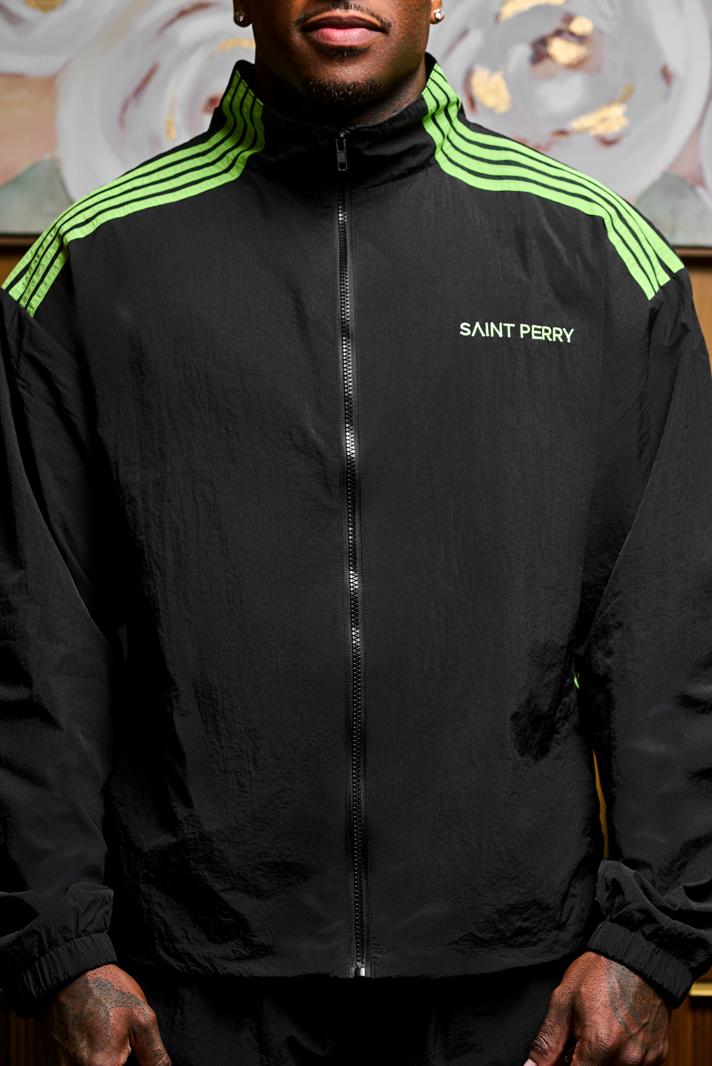 SAINT PERRY Otis Track Jacket and Pants - Black & Neon