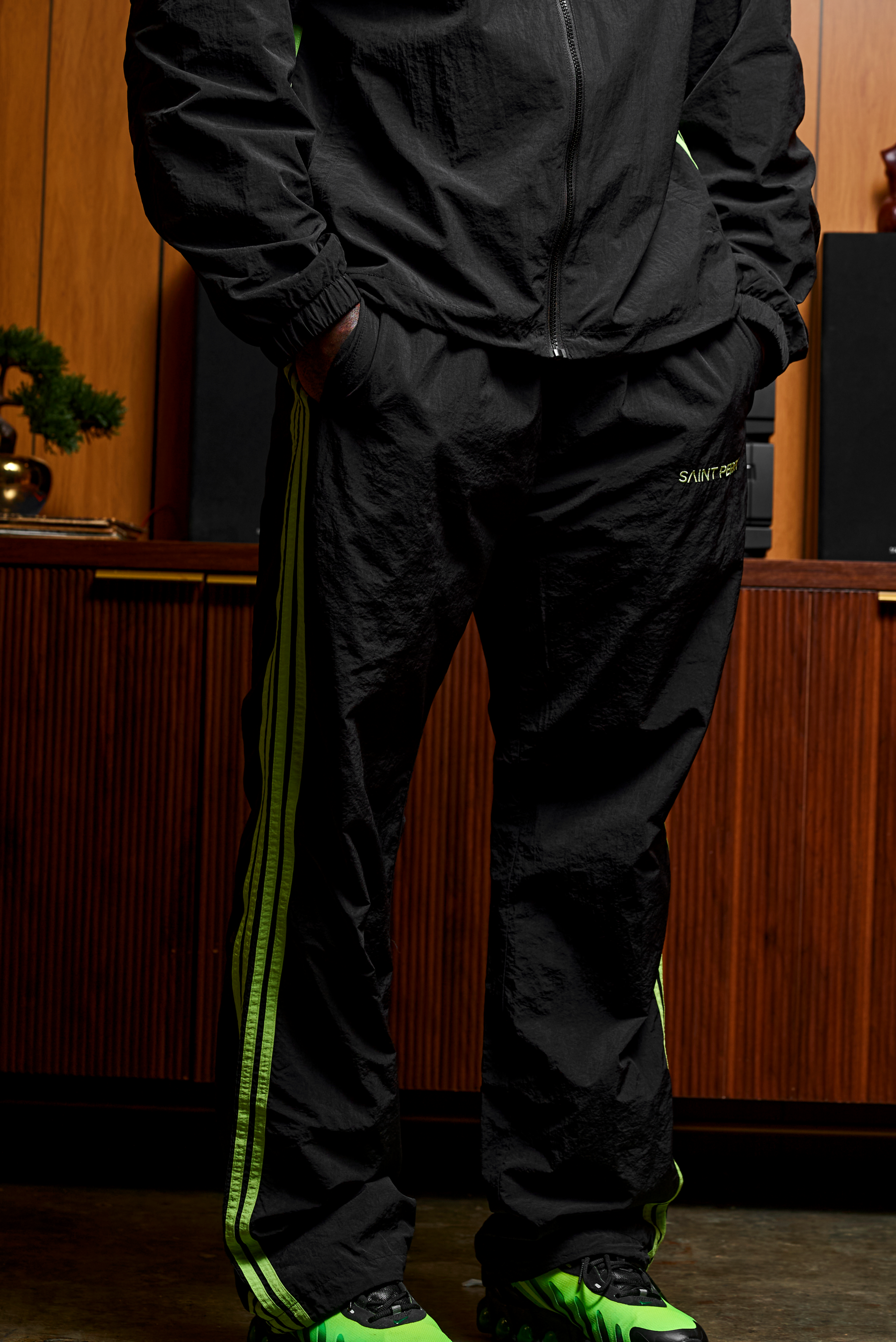 SAINT PERRY Otis Track Jacket and Pants - Black & Neon