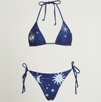Vega Recycled Polyester String Bikini in Blue Copernicus – Handmade to Order