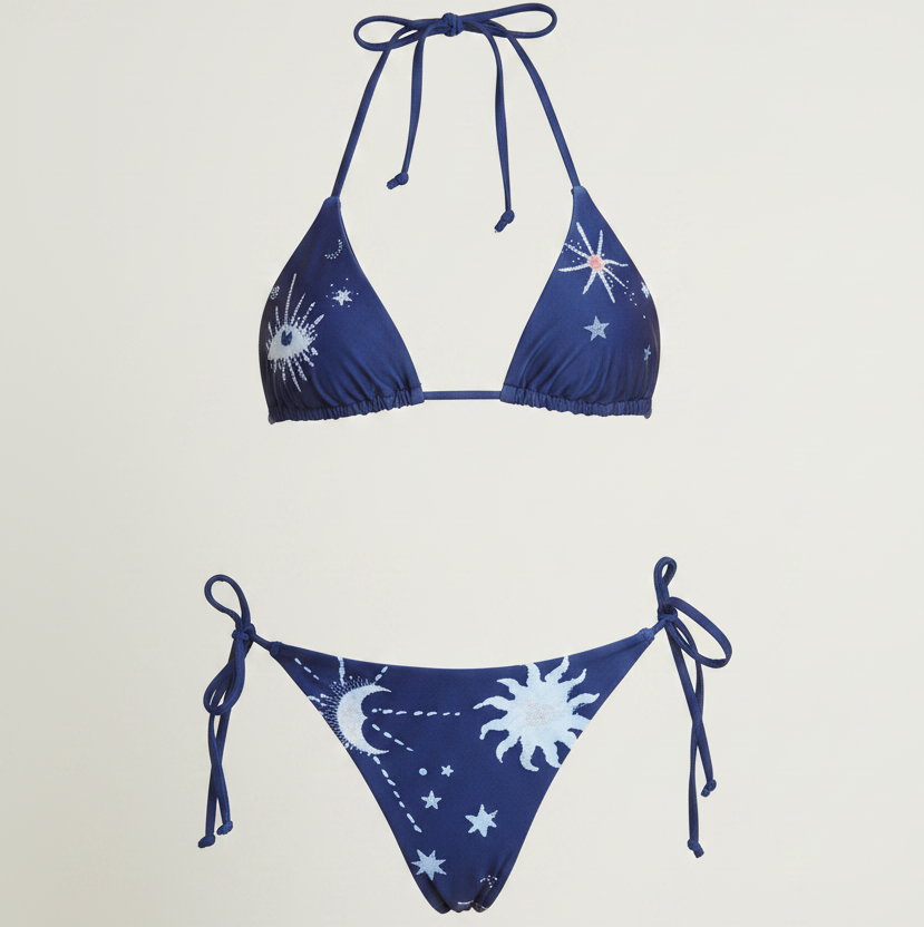 Vega Recycled Polyester String Bikini in Blue Copernicus – Handmade to Order