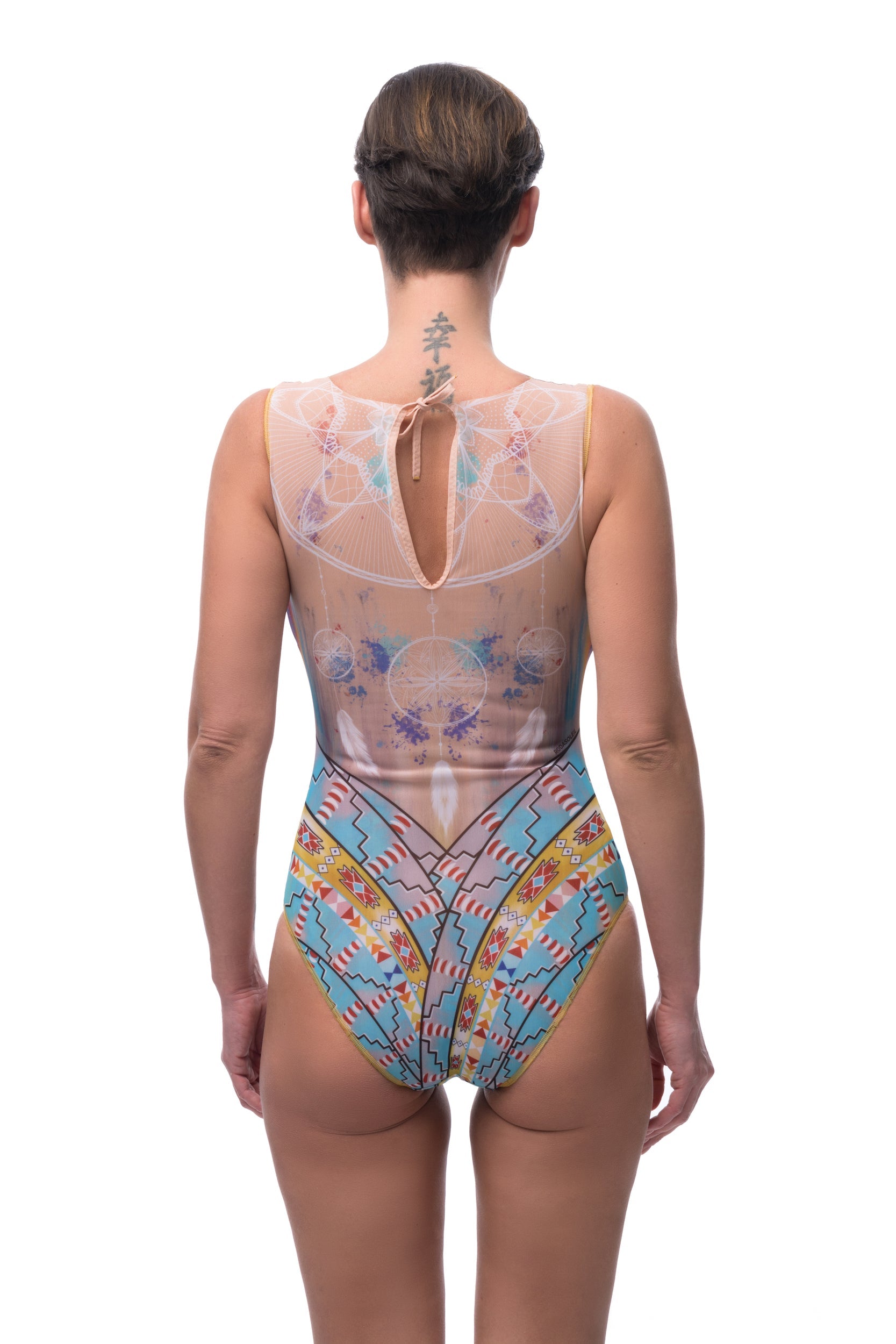 Dreamcatcher Sleeveless One-Piece Halter Swimsuit SPF 35