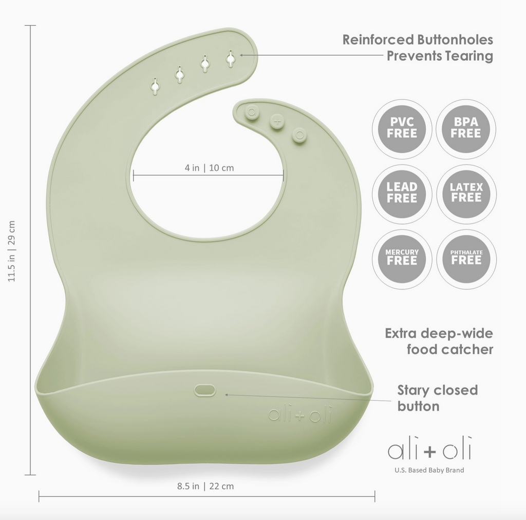 Silicone Baby Bib Sage