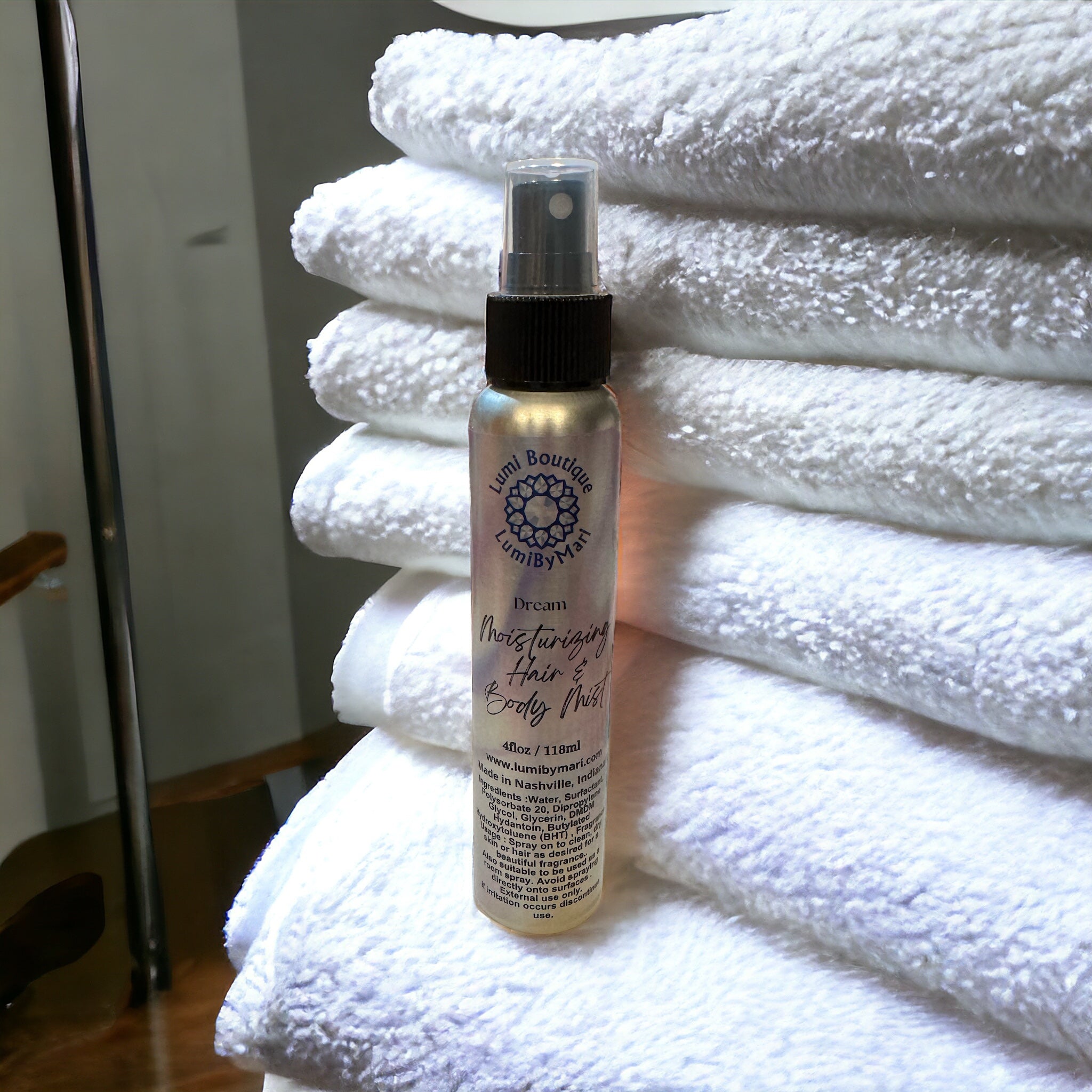 Natural Moisturizing Hair & Body Mist/ Room Spray – 4 fl Oz