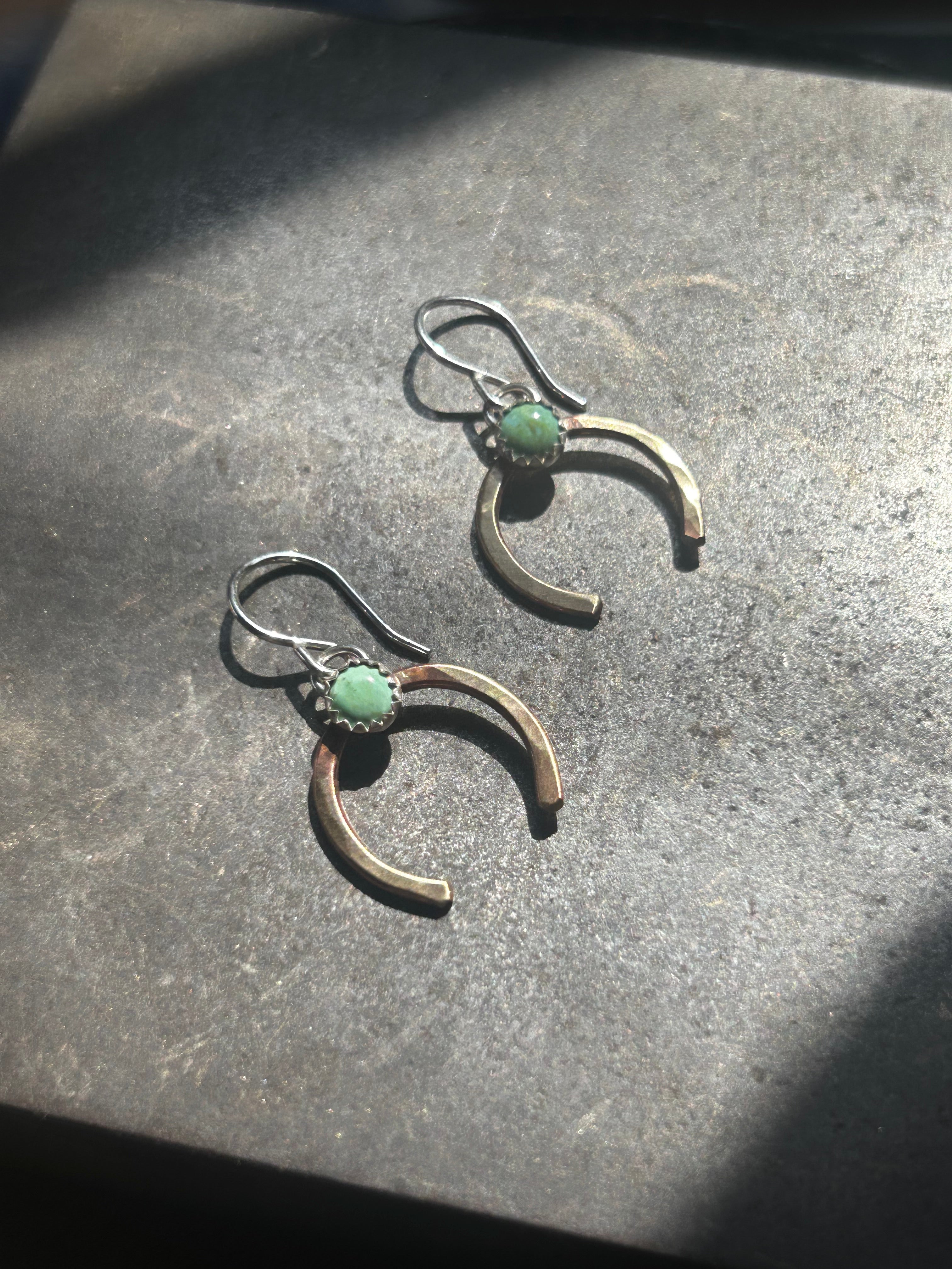 Turquoise Lucky Horseshoe Drop Earrings-3