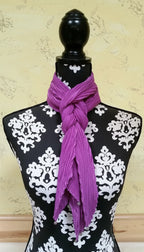 Shibori Pleated Solid Color Silk Scarf – Handmade to Order