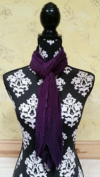 Shibori Pleated Solid Color Silk Scarf – Handmade to Order