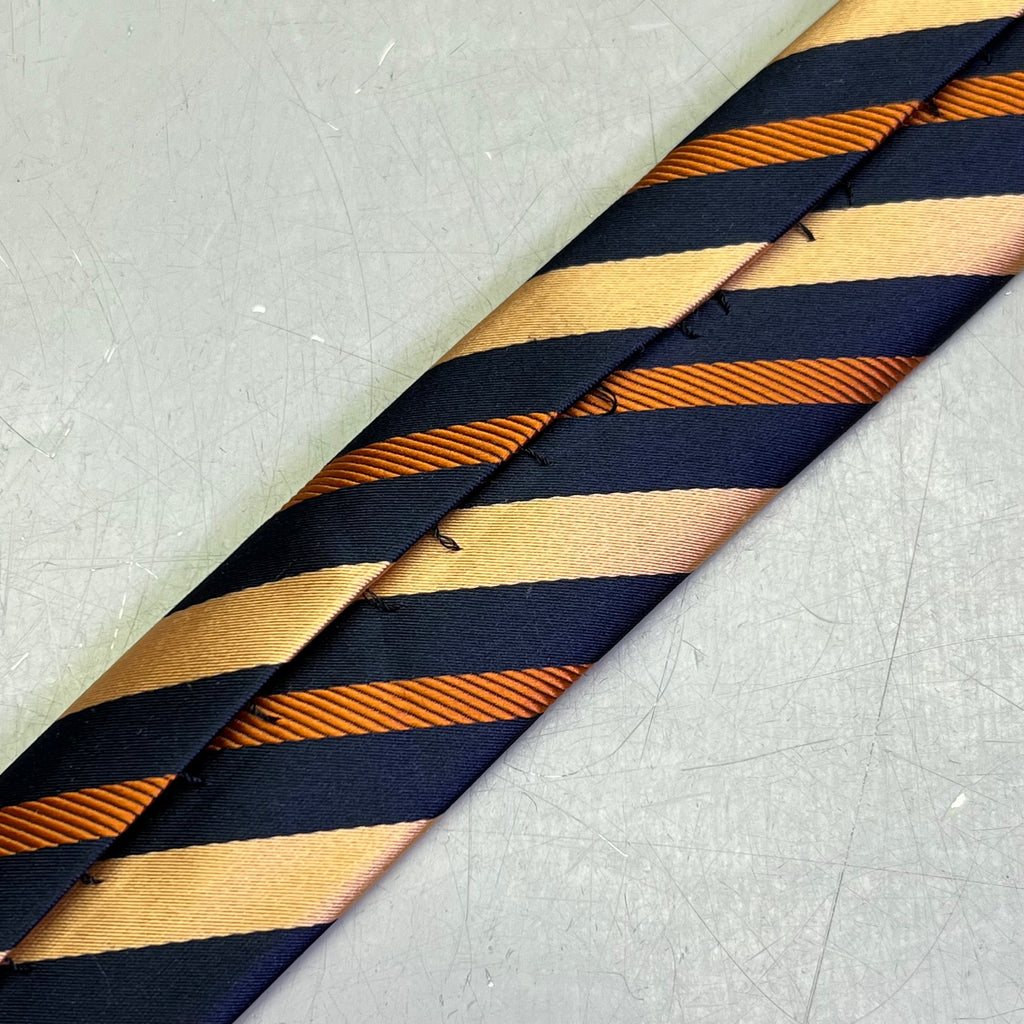 Alexander Julian Colours Pre-Owned Slanted Design Tie – 64" – Orange/Tan/Navy Blue