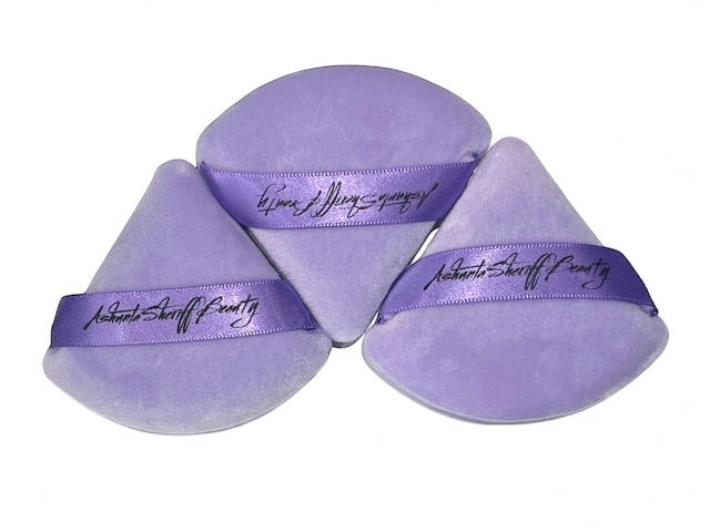Ashunta Sheriff Beauty Velvet Hypoallergenic Ultra Soft Purple Puffs – 3-Pack
