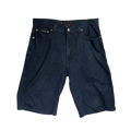 The FUBU Vintage Y2K Embroidered Pocket Dark Wash Denim Shorts