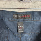 The FUBU Vintage Y2K Embroidered Pocket Dark Wash Denim Shorts