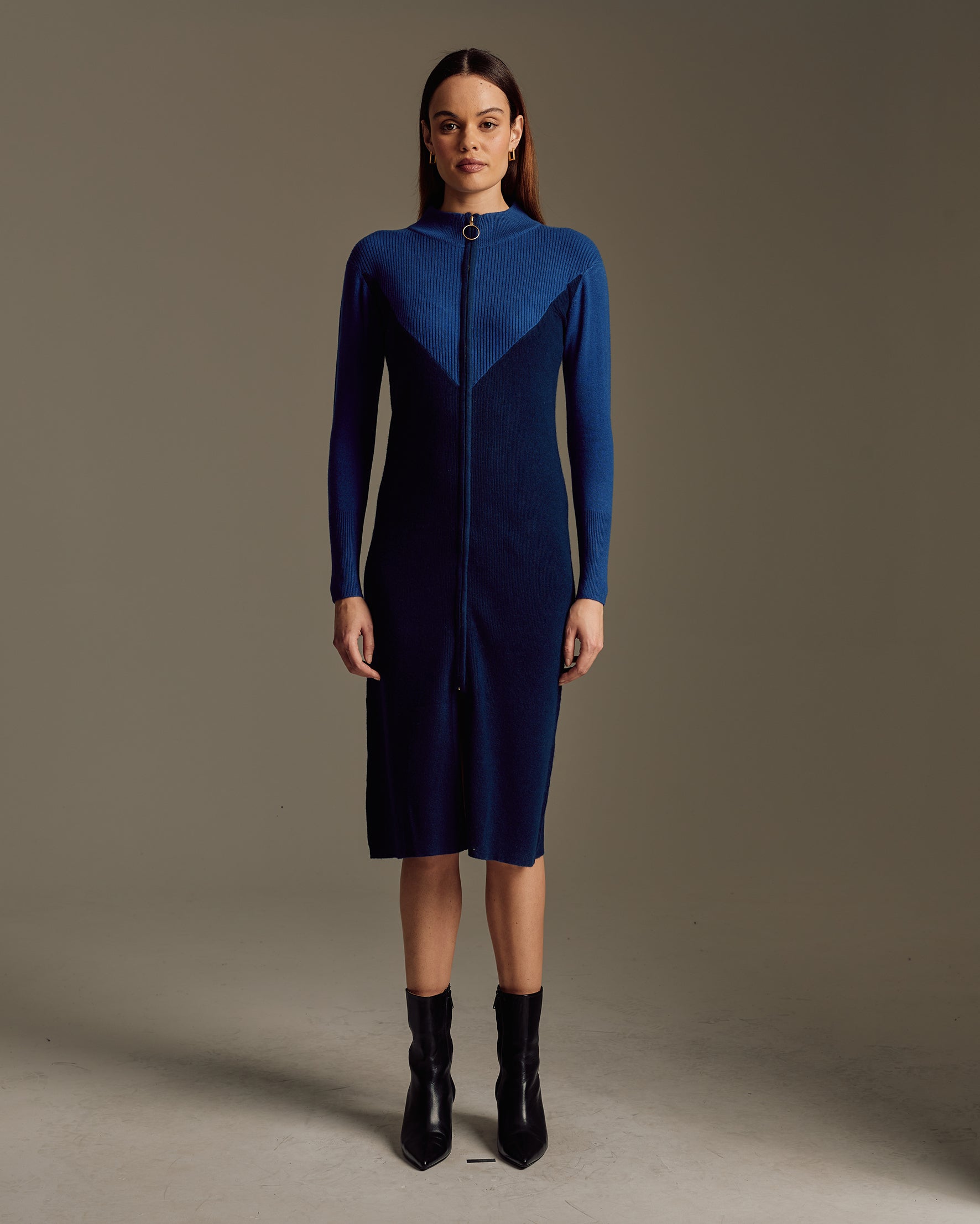 Women's 100% Cashmere Formal Midi Dress